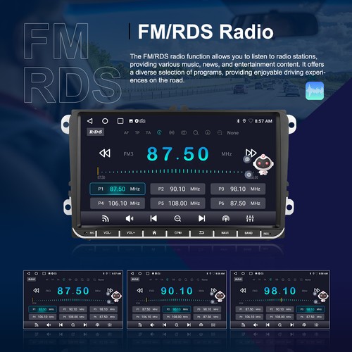 9" 64GB Android 15 Radio CarPlay WIFI BT Für VW Golf 5 6 Plus Polo Touran Passat - Bild 7 von 21