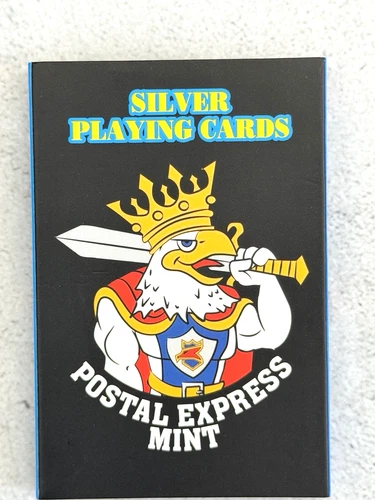 Postal Express Mint Playing Cards Queen of Hearts Silver Art Bar 1oz .999  #9G7