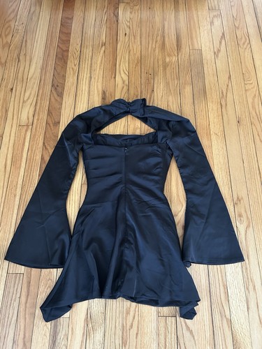 House of CB Toira Satin Corset Minidress in Black Satin Size Small - Bild 2 von 6