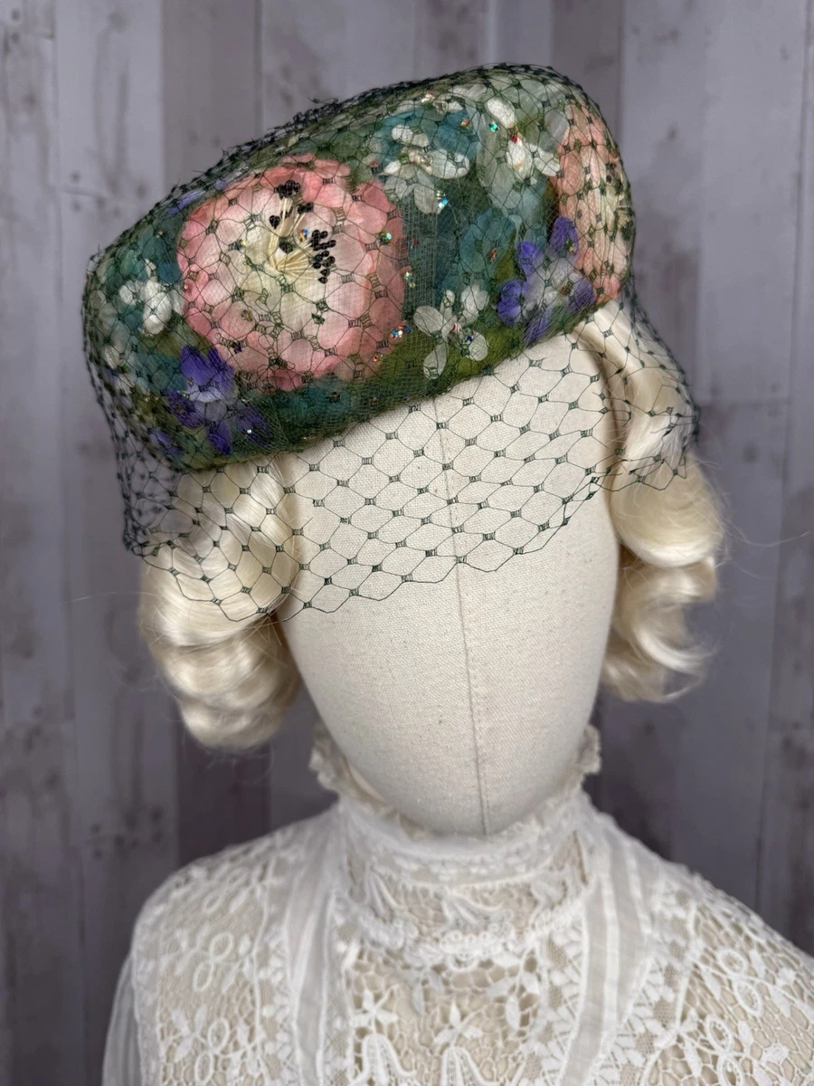 Pillbox Green 1950s Vintage Hats for Women for sale | eBay display picture 3
