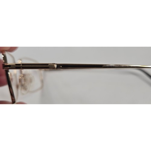 Eschenbach Titanflex Eyeglass Frames Gold Rectangular Nickel Free Japan New - Picture 8 of 12