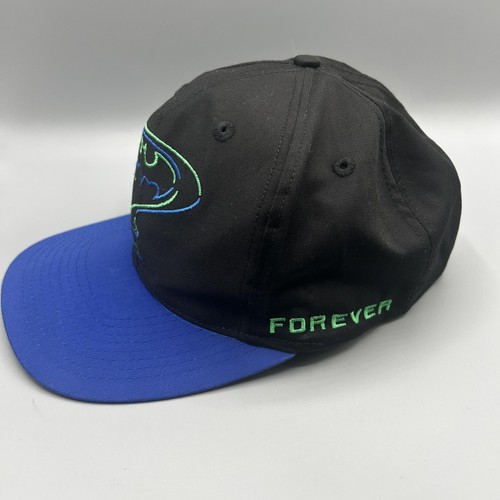 Vintage Batman Forever Mütze Kappe Druckknopflasche schwarz blau DC Comics Film Herren 90er - Bild 4 von 9