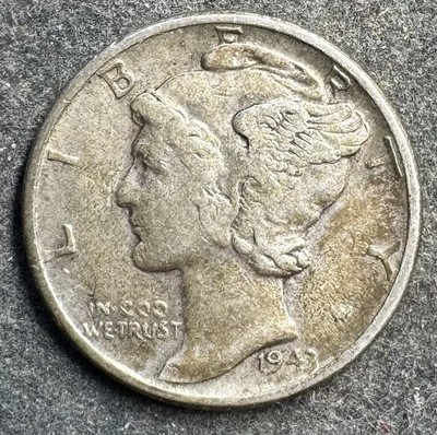 1 Dime 1943 USA  Mercury Dime  2,5 g .900 Silber KM#140 K220426F
