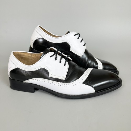Stacy Adams Paxton Tuxedo Oxford Cap Toe Mens 8M Black & White - Picture 10 of 19
