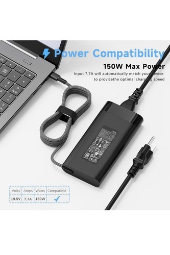 150W Laptop Charger Fit for HP ZBook 15 16 17 15U 15V G3 G4 G5 G6 G7 G8 - Picture 6 of 7