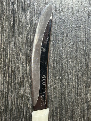 Cutco 1759 KC Tafelmesser Wellenschliff perlweißer Griff mit Lederetui - Bild 3 von 7