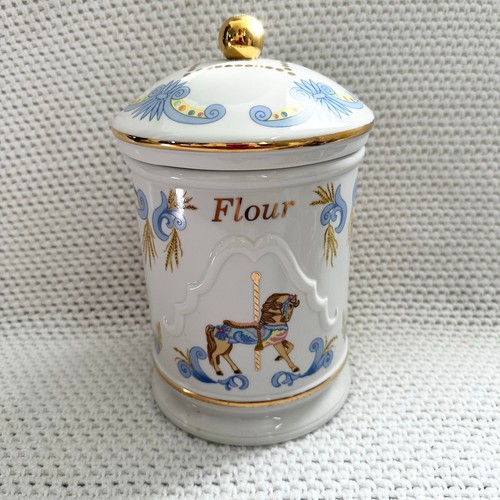 Lenox Carousel Horse FLOUR Hand Painted Porcelain Lidded Canister Vintage 1995 - Picture 2 of 6