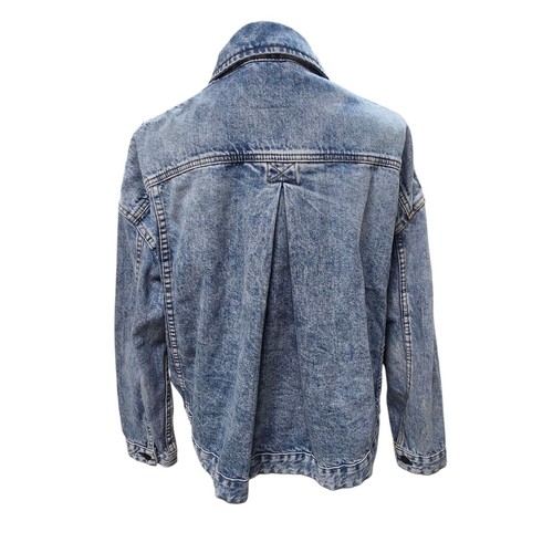 Free People Women's Rumors Cropped Faded Blue Denim Jacket 3/4 Sleeves XS NWOT - Picture 5 of 10