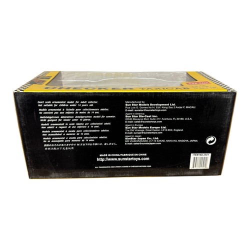 Sunstar 1/18 Scale 2501 - 1981 New York Checker Taxi Cab Yellow - Picture 2 of 6