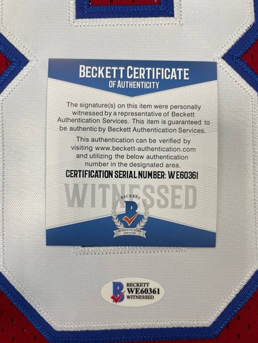 Maglia rossa NFL firmata autografata Randy Moss taglia 50 BECKETT COA - Foto 3 di 6