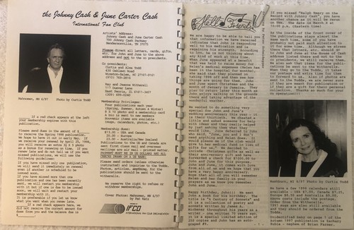 4 libretti Johny and June Carter Cash Seasons International Fan Club 1997 - Foto 6 di 18