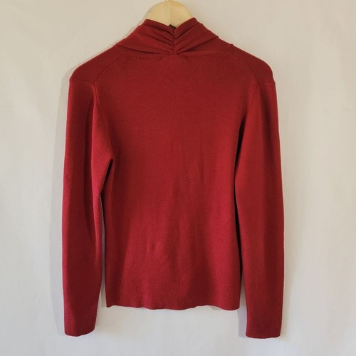 HAROLD'S Women's Red Silk Blend Tie Front Jersey Knit Top Sz M Long Sleeve - Picture 3 of 12