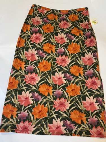 Susan Bristol Green Tropical Floral Skirt Womens 16 NWT 516 - Picture 2 of 8