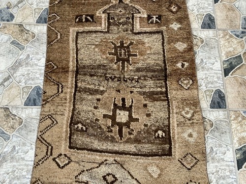 Vintage Rug | Antique Wool Farmhouse Anatolian Runner Handmade Kurdish 2.1x9.3ft - Picture 3 of 14