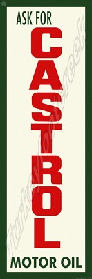 Castrol Motor Oil Metal Sign 2 Sizes to Choose From