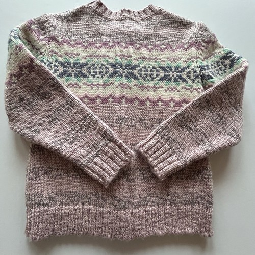 Woolrich Girl/Kid M 8-10 Cardigan Full Zip Pink Pastel Fair Isle Cottage Core - Picture 5 of 14