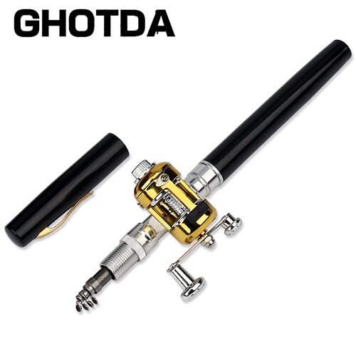 Portable Telescopic Fishing Pole Pen Shape Folded Fishing Rod With Reel Wheel - Picture 31 of 31