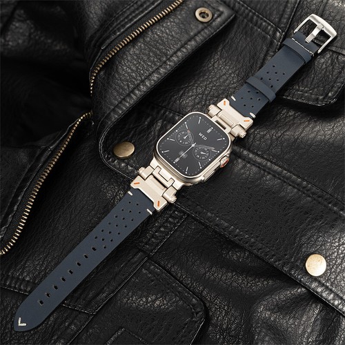 For Apple Watch Series 10 9 8 7 Ultra Metal+ Leather Band Strap 42/44/45/46/49mm - Picture 13 of 14