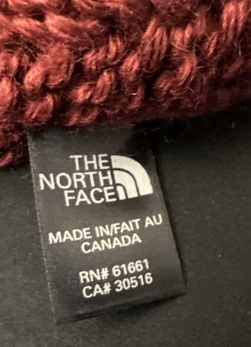 The North Face Maroon Knit Beanie Hat Fleece Lined - Picture 8 of 8