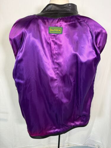 VTG Danier Canadian Made Royal Purple Blue Suede Leather Trim Jacket Coat Sz L - Picture 18 of 20