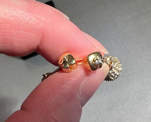 Kate Spade Lemon Pear Picnic Perfect Drop Dangle Pierced Earrings Rhinestone - Picture 6 of 7