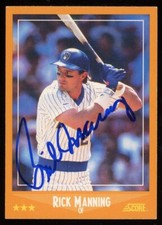 1988 Score RICK MANNING Signed Card autograph AUTO BREWERS INDIANS