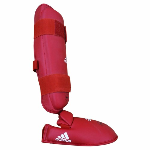 Adidas WKF Removable Shin Instep Guards Pads Adult Karate Shin Pad Leg Protector - Picture 10 of 12
