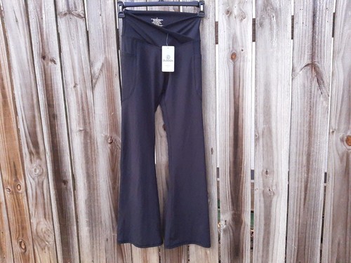 DLOODA Flare Leggings w Pockets-Crossover High Waisted Bootcut Yoga Pant Black S - Picture 4 of 7