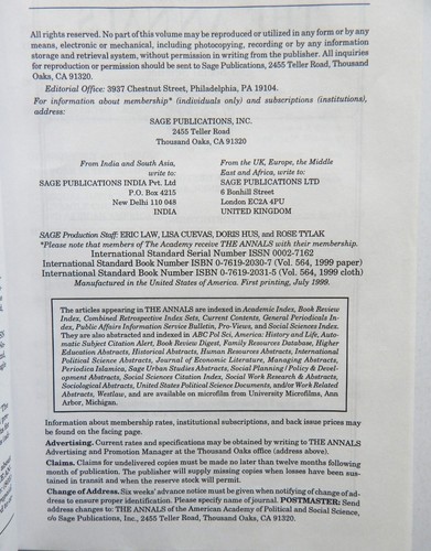 Will The Juvenile Court System Survive? 1999 Annals of Political Social Science - 第 2/3 張圖片