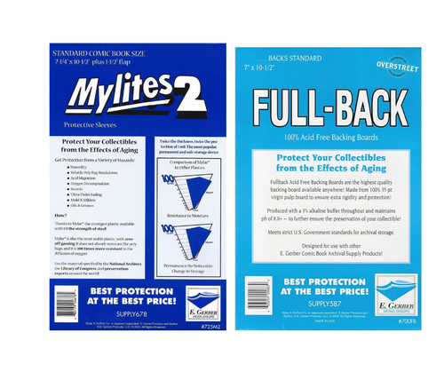 100 Mylites 2 Mil Mylar Standard Comic Book Bags & Boards (Full Back) E. Gerber - Picture 2 of 2