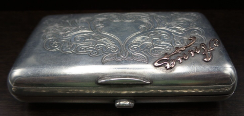 Schöne antike kaiserlich russische 84 Zolotnik Silber & 18K Gold Zigarettenetui - Bild 5 von 12