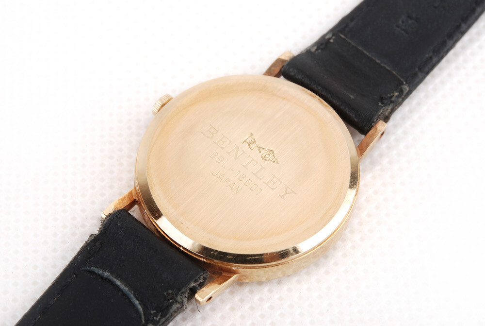 EX+ Bentley Gold BGL-18001 750 18K Gold Women's Quart Watch Made In Japan CREPHA