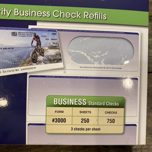 VersaCheck Security Business Check Refills ~ Business Standard Checks Form 3000 - Picture 2 of 7