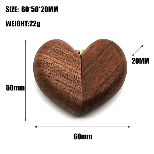 Personalised Wooden Wedding Ring Box Custom Engagement Ring Holder Heart Shaped - Picture 5 of 8