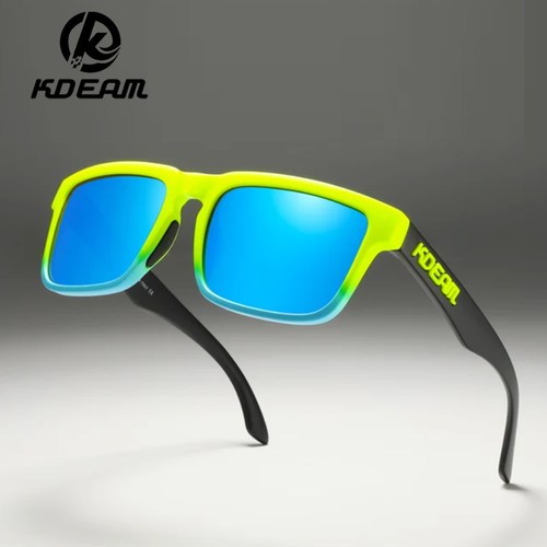 KDEAM Men Polarized Green Frame Sport Sunglasses Square Driving Goggles UV400 - Picture 6 of 11