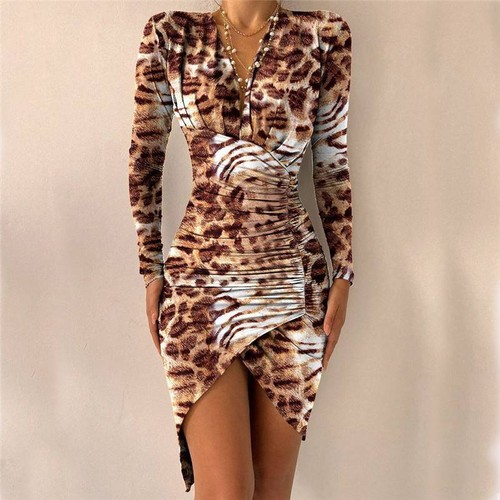 V Neck Party Wrap Dress Ladies Long Women Casual Sexy Women Long Sleeve - Picture 15 of 18