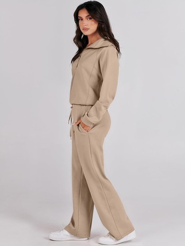 Women Outfits Sweatsuit Sweatshirt Sweatpant Tracksuit Sweat Lounge Matching Set - Picture 35 of 211