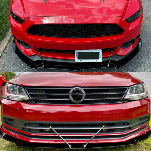 For Toyota Celica 00-2005 Front Bumper Lip Spoiler Splitter+Strut/ Rods /Glossy - Picture 9 of 10