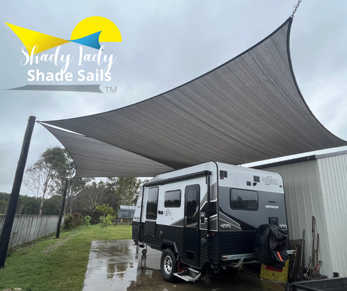 95% UV 2.5m X 3m GREY Shade Sail Sun Heavy Duty 280GSM Grey 2.5X3 Rectangle - Picture 9 of 14