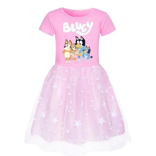 Bluey Kids Girls Princess Dress Summer Skirt Kids Party Birthday Dress Gift 3-11 - Picture 2 of 27