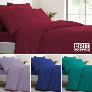 Plain Duvet Quilt Cover with Pillow Case Bedding Set Single Double King All Size