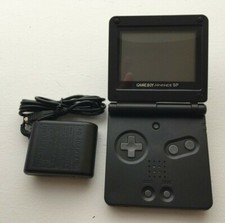 Nintendo Game Boy Advance SP Onyx Black Custom New Shell and Screen with Charger