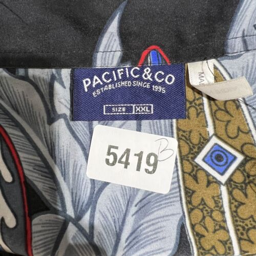 Pacific&co Hombre Hawaiin Vintage Coche Palmera Estampado Manga Corta Camisa XXL - Imagen 3 de 8
