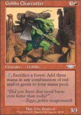Moderate Play, English MTG Foil Goblin Clearcutter - Foil Legions Magic the Gath