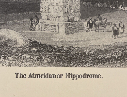 W. H. Bartlett, The Atmeidan or Hippodrome, B&W 9 x 14" print, 1860, Turkey - Picture 4 of 5