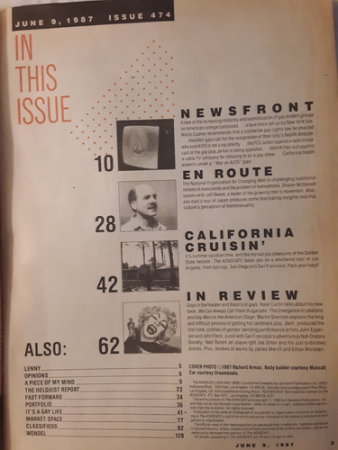 Advocate #474 June 9 1987 FREE SHIPPING Califonia Cruisin' Wendel Howard Cruse - Picture 2 of 10