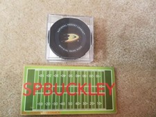 NHL ANAHEIM DUCKS #33 JAKOB SILFVERBERG GOAL PUCK (5), OCT. 20TH. 2019 VS FLAMES