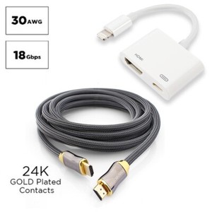 4k 2160p 1080P Digital AV Adapter HDMI Connector Charging Port iPhone//iPad//iPod