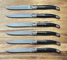 Barenthal Laguiole With Bee 6-Pc Steak Knife Set L'ART ET LA TABLE Black Handle