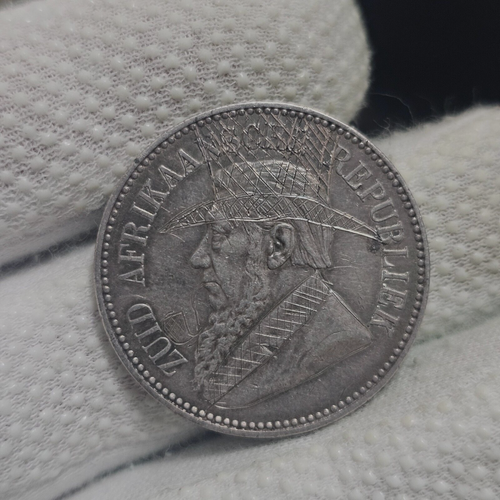 1896 SUDÁFRICA, PLATA MEDIA CORONA GRABADO SOMBRERO Y PIPA Hobo Tipo Níquel - Imagen 8 de 11
